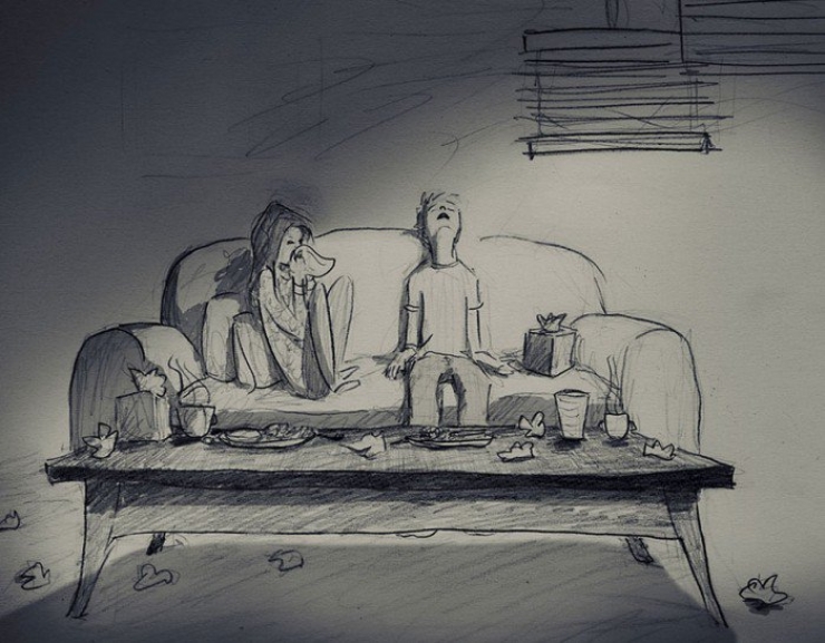 Illustration de l'article : Every day for a year, he drew each day spent with his wife...A couple's life illustrated with passion!