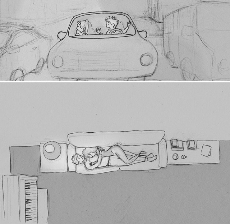 Illustration de l'article : Every day for a year, he drew each day spent with his wife...A couple's life illustrated with passion!