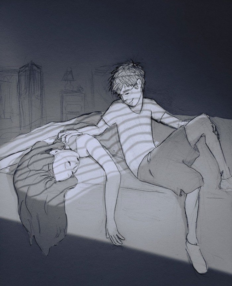 Illustration de l'article : Every day for a year, he drew each day spent with his wife...A couple's life illustrated with passion!