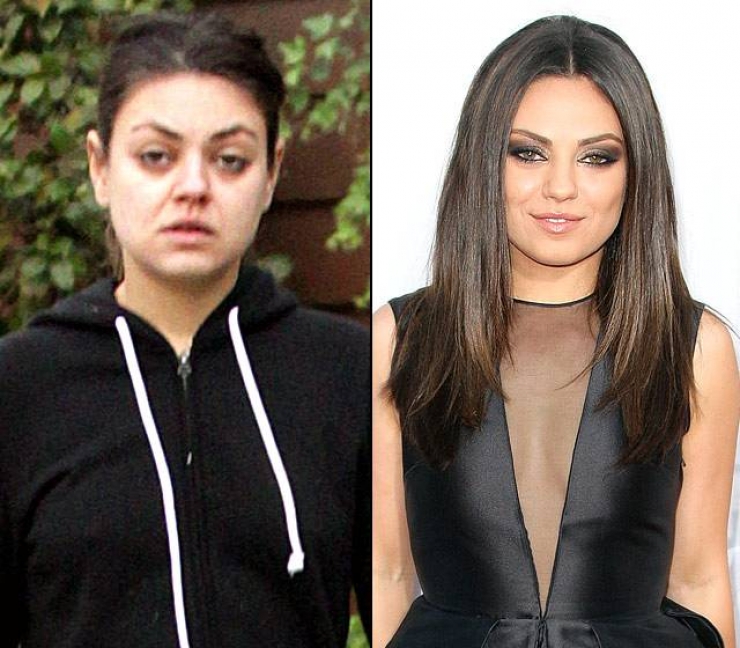 Illustration de l'article : These 20 photos of celebrities with and without makeup prove that they are like you and me...