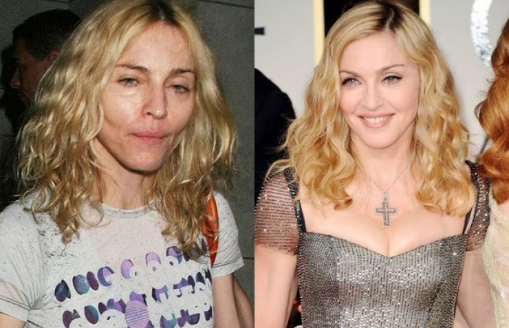 Illustration de l'article : These 20 photos of celebrities with and without makeup prove that they are like you and me...