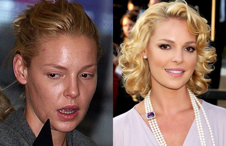 Illustration de l'article : These 20 photos of celebrities with and without makeup prove that they are like you and me...