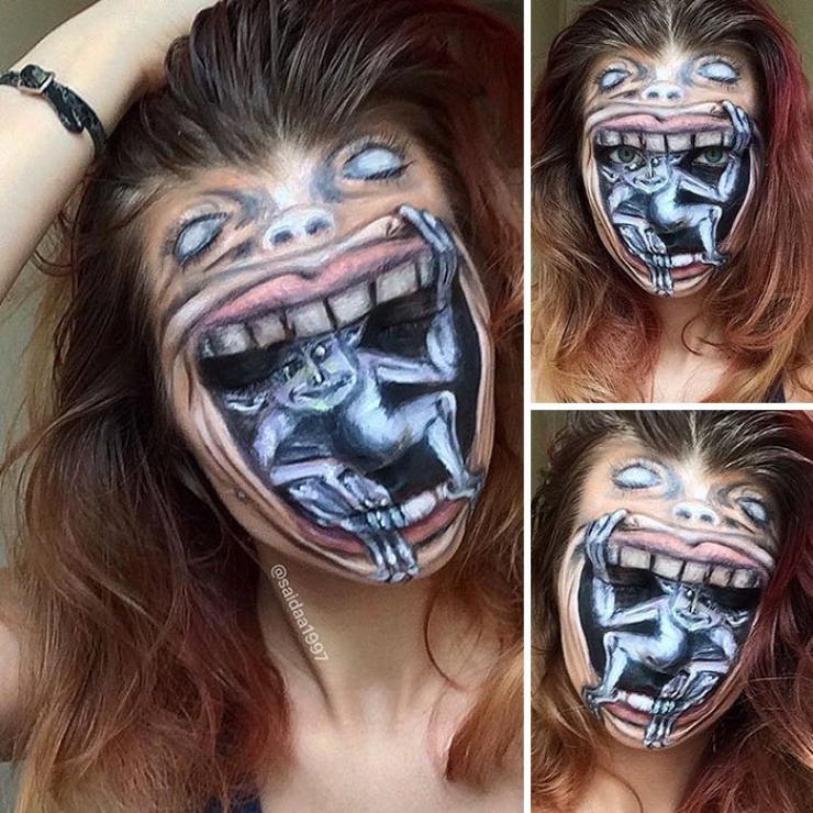 Illustration de l'article : 30 faces for the same person! This young lady’s surreal makeup is awesome!