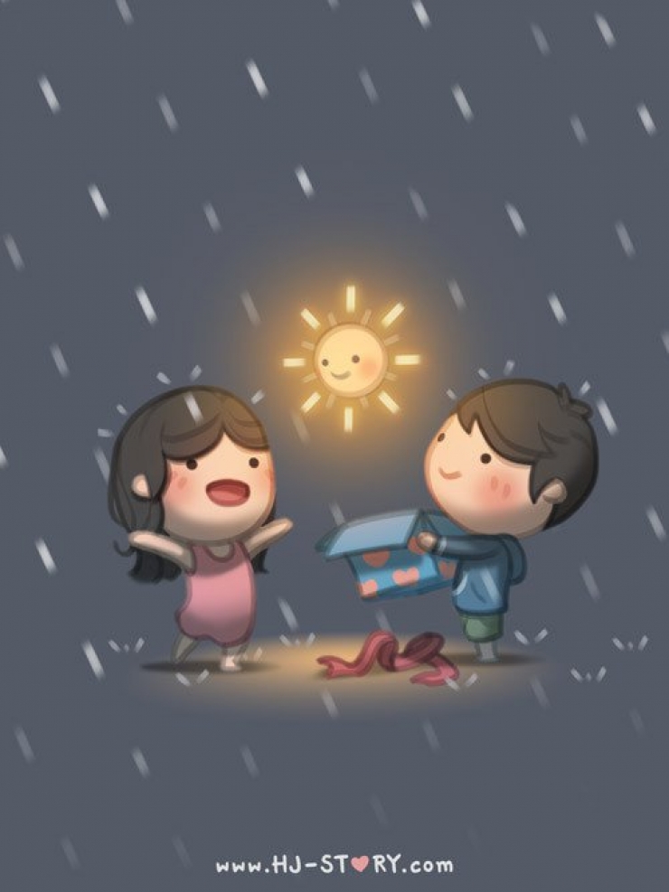 Illustration de l'article : He created these 28 illustrations to show his love for his wife... It's adorable!