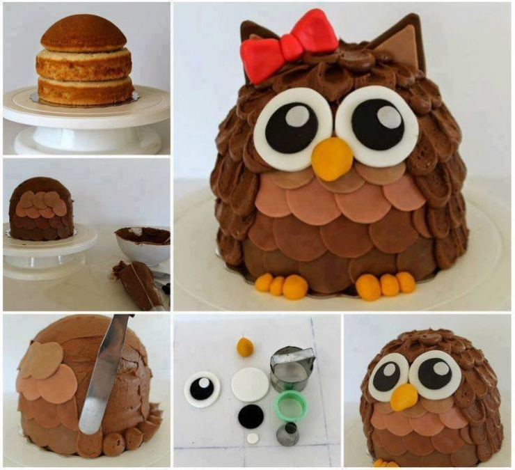 Illustration de l'article : 15 incredible cakes inspired by owls... "Who" comes up with such great things?