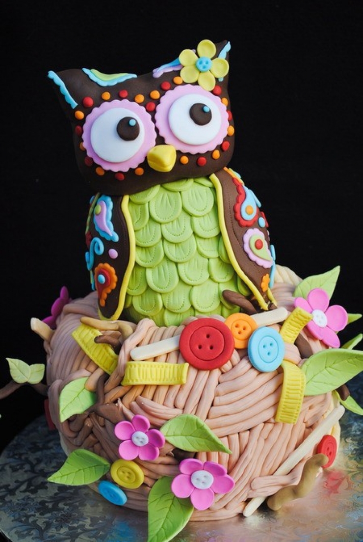 Illustration de l'article : 15 incredible cakes inspired by owls... "Who" comes up with such great things?