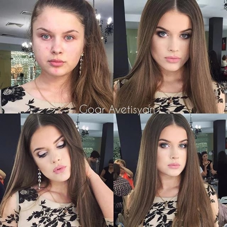 Illustration de l'article : The power of makeup in a new series of before/after photos by Goar Avetisyan!