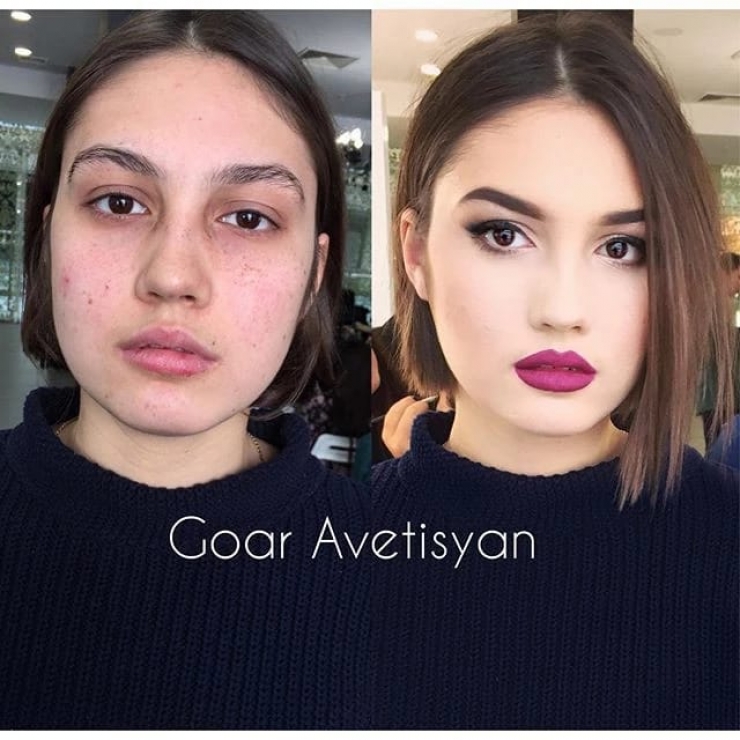 Illustration de l'article : The power of makeup in a new series of before/after photos by Goar Avetisyan!