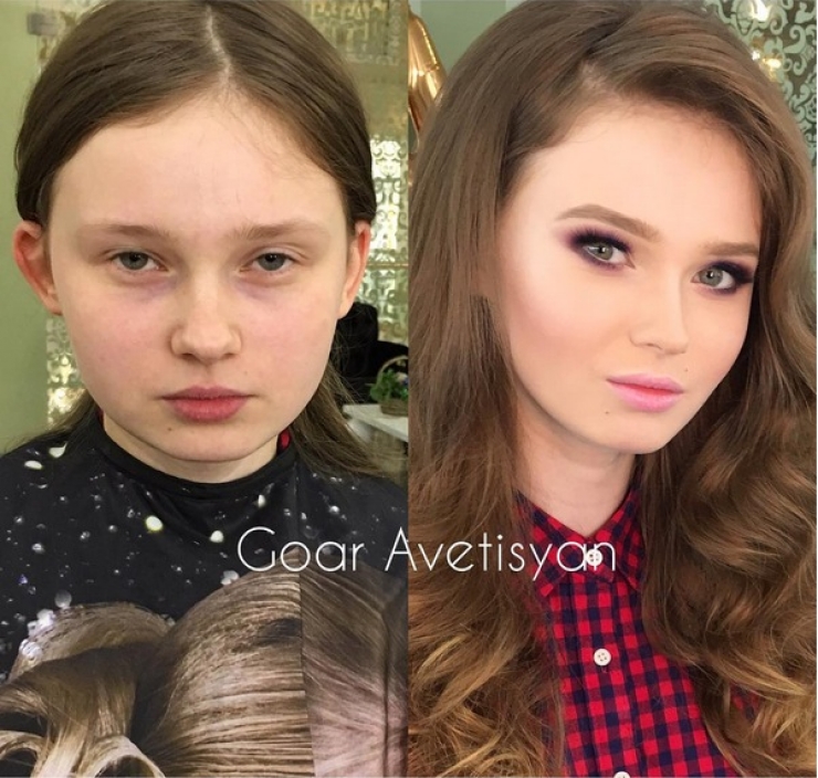 Illustration de l'article : The power of makeup in a new series of before/after photos by Goar Avetisyan!