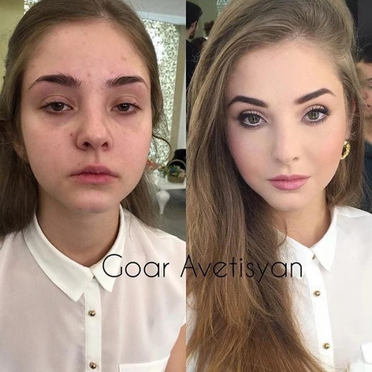 Illustration de l'article : The power of makeup in a new series of before/after photos by Goar Avetisyan!