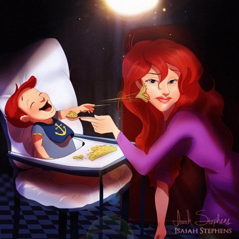 Illustration de l'article : 10 Disney princesses imagined as moms and moms-to-be! Which ones are the most adorable?