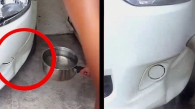 Illustration : "His brilliant trick to restore a dented bumper back to its original shape"