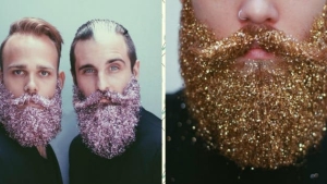 Illustration : "A new trend for Christmas, a creative beard full of glitter... It's pretty good for some people!"