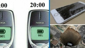 Illustration : "Nokia 3310 VS Smartphones... 12 pictures that prove it was just as good at the time..."