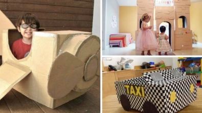 Illustration : Here are 15 ideas for kids' toys to make with some cardboard boxes... Some genius ideas!