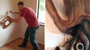 Illustration : "This dad spent a year and a half redecorating his daughterâ€™s bedroom... She is one lucky girl!"