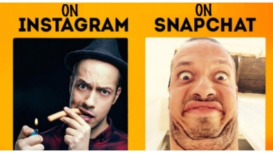 Illustration : "Differences between the photos posted on Instagram and Snapchat!"