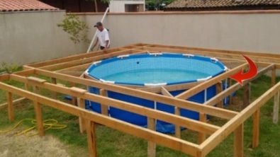 Illustration : He didn't have the means to buy his dream swimming pool, but he had a genius idea for his backyard! Impressive!