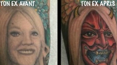 Illustration : "Top 8 tattoo fails that were covered up the best! The work of a true artist!"