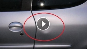 Illustration : "A handy trick for fixing a dent on a car – in less than 2 minutes!"