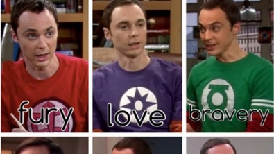 Illustration : "Did you know that the color of Sheldon's shirts often refers to his mood?"