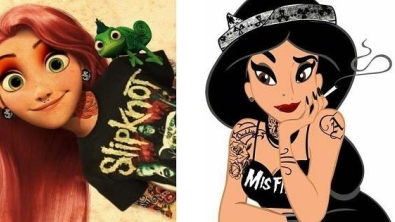 Illustration : Top 19 Disney princesses with tattoos and piercings in badass style!