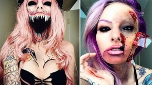 Illustration : "40 of the most terrifying make-up looks for Halloween! Which ones are the scariest?"