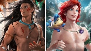 Illustration : "8 female Disney characters reimagined as men!"