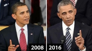 Illustration : "10 photos of presidents at the beginning and end of their term! "