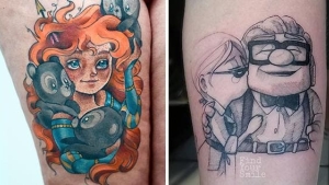 Illustration : "15 beautiful tattoos inspired by the world of Pixar!"