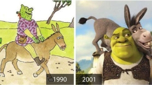 Illustration : "21 illustrations that show the transformation of cartoons from when they were created to today!"