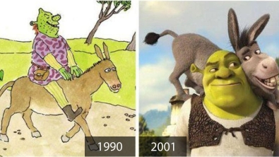 Illustration : "21 illustrations that show the transformation of cartoons from when they were created to today!"