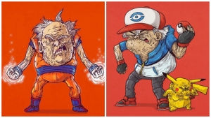 Illustration : "What would our superheroes look like if they were a little older?"