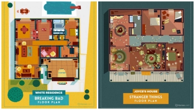 Illustration : "Here are the floor plans from the houses in your favorite TV shows"