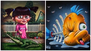 Illustration : "18 crazy versions of cartoon characters"