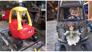 Illustration : "A father turns his children's car toys into badass Mad Max vehicles"