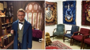 Illustration : "An amazing teacher turns his classroom into Hogwarts!"